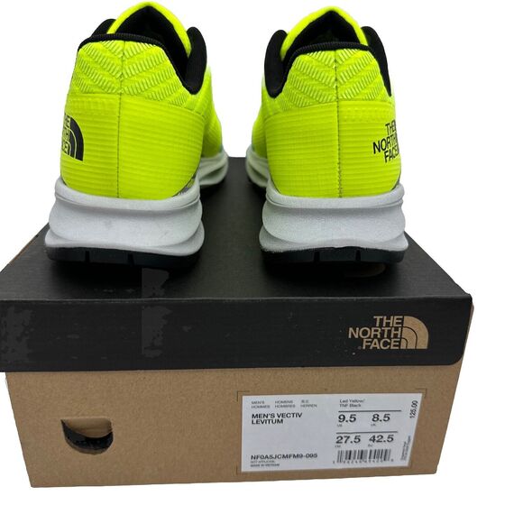 The North Face Men\'s VECTIV Levitum Trail Running‎ Led Yellow /Tnf Black Sz 9.5